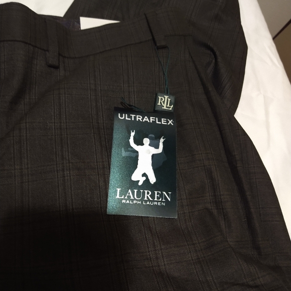 Ralph Lauren Norton Brown Plaid Ultraflex Slacks - Picture 10 of 16